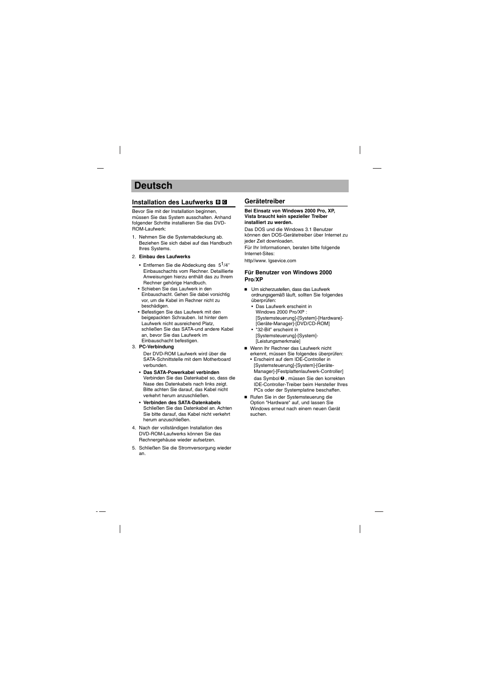 Deutsch | LG DH16NS10 User Manual | Page 8 / 16