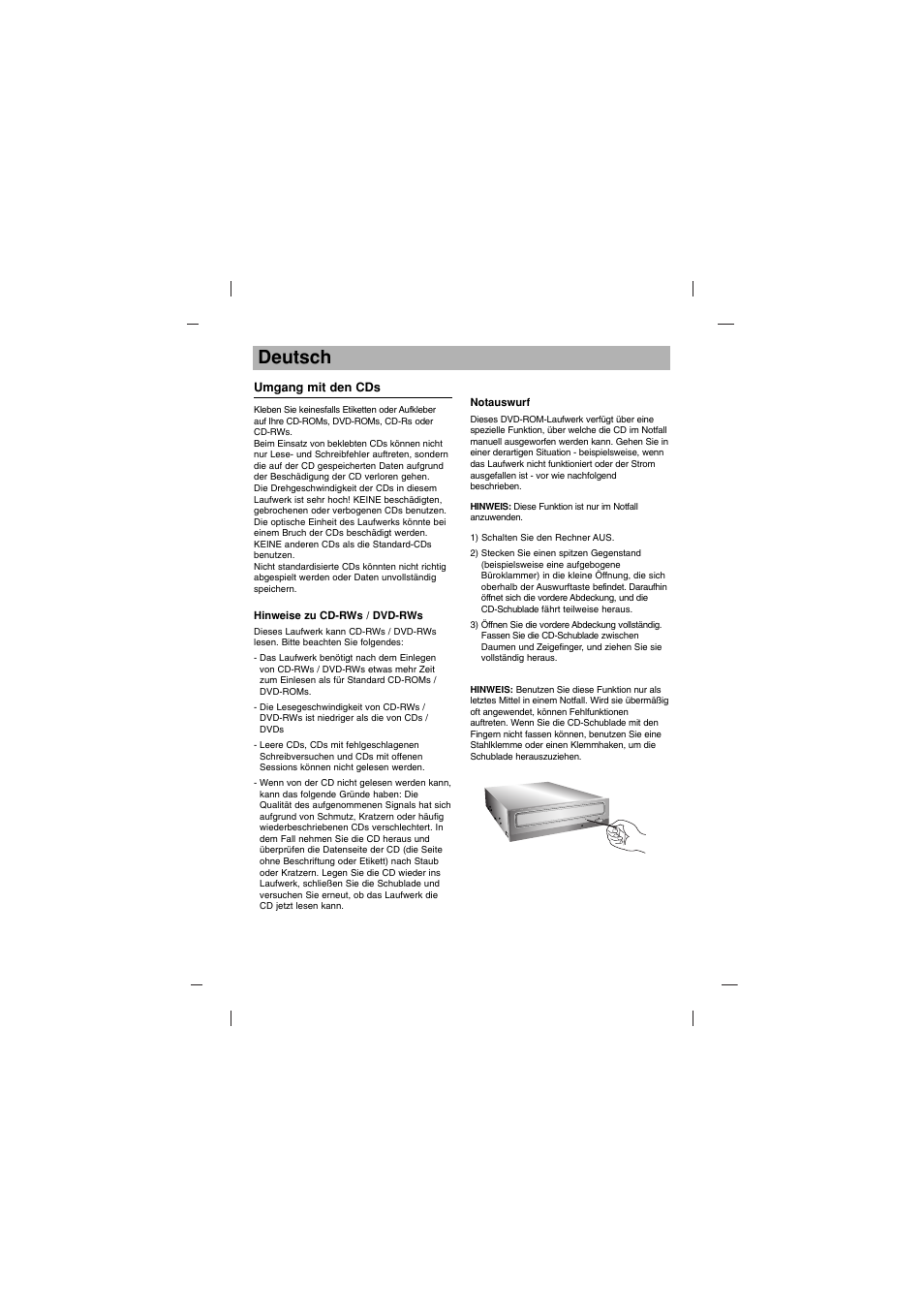 Deutsch | LG DH16NS10 User Manual | Page 9 / 16