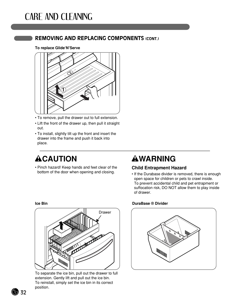 Wcaution, Wwarning | LG LFX21975ST User Manual | Page 32 / 43