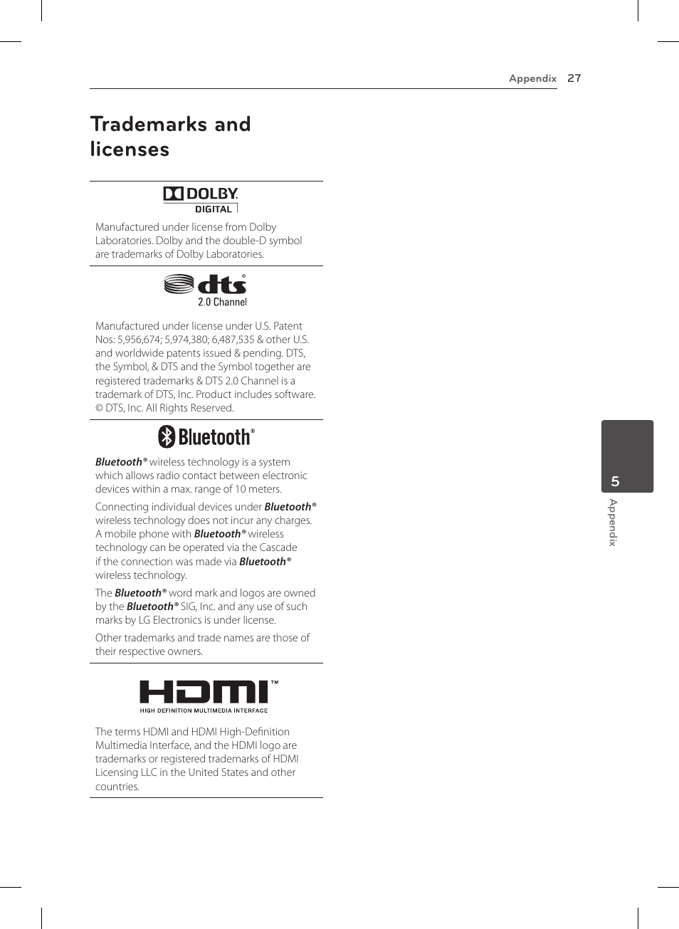 Trademarks and licenses | LG NB4530B User Manual | Page 27 / 30