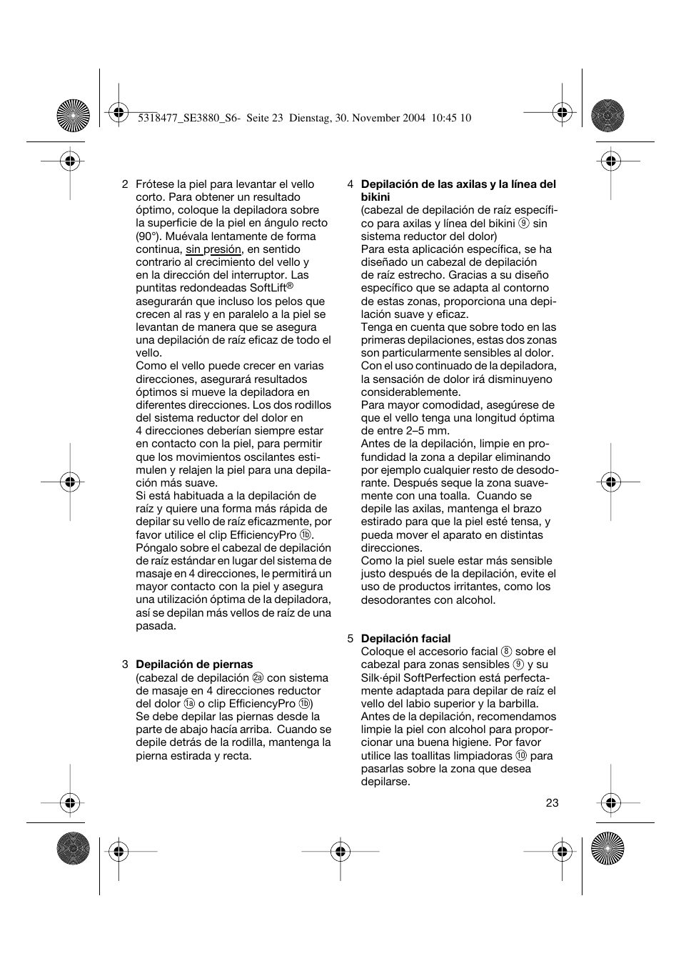 Braun 3880 Silk-épil SoftPerfection User Manual | Page 22 / 87