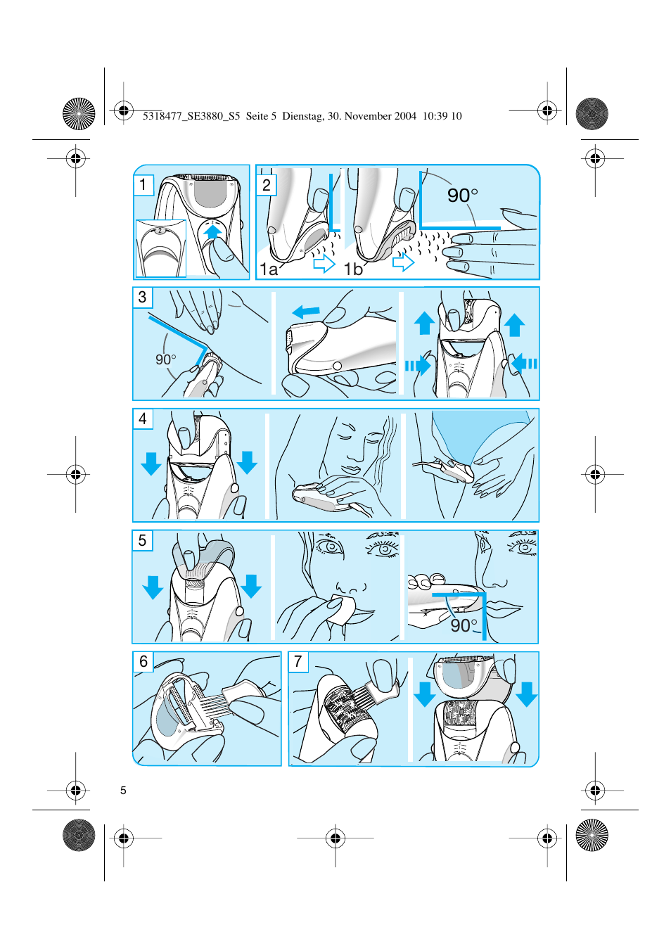 1a 1b | Braun 3880 Silk-épil SoftPerfection User Manual | Page 4 / 87