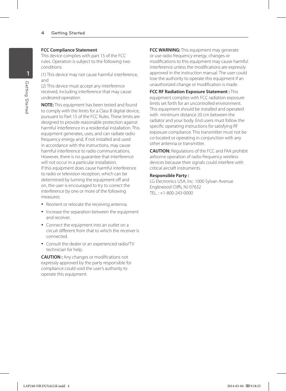 LG LAP240 User Manual | Page 4 / 24