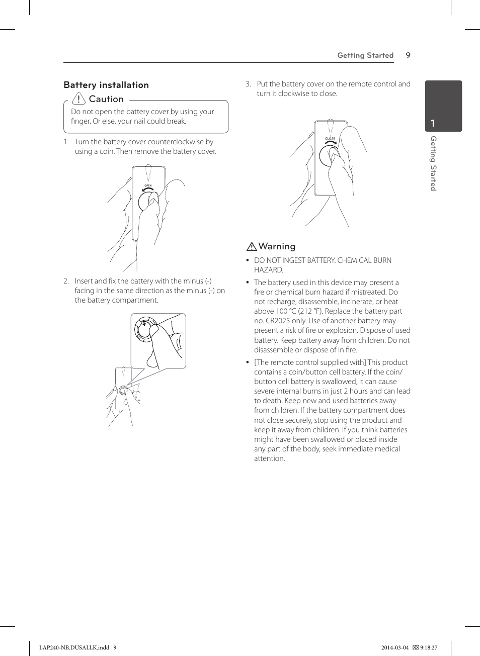 LG LAP240 User Manual | Page 9 / 24
