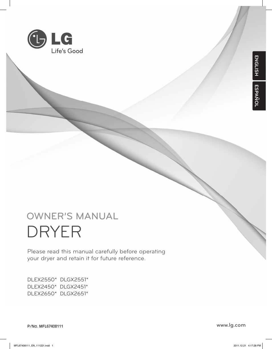LG DLGX2651R User Manual | 100 pages
