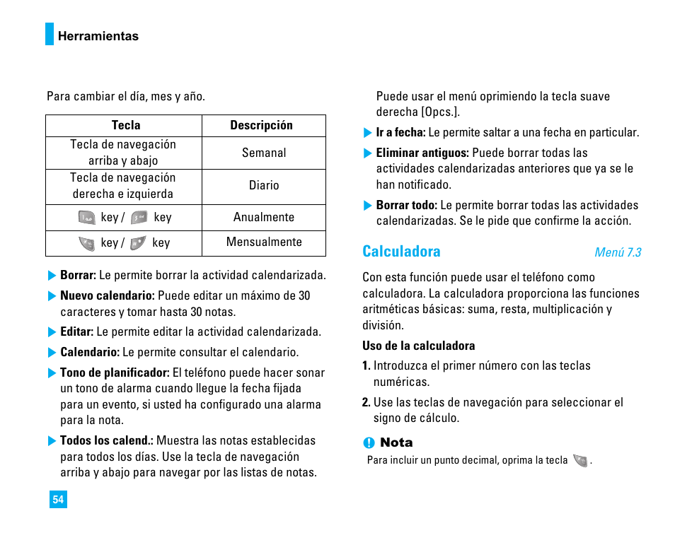 Calculadora | LG LG225 User Manual | Page 144 / 182