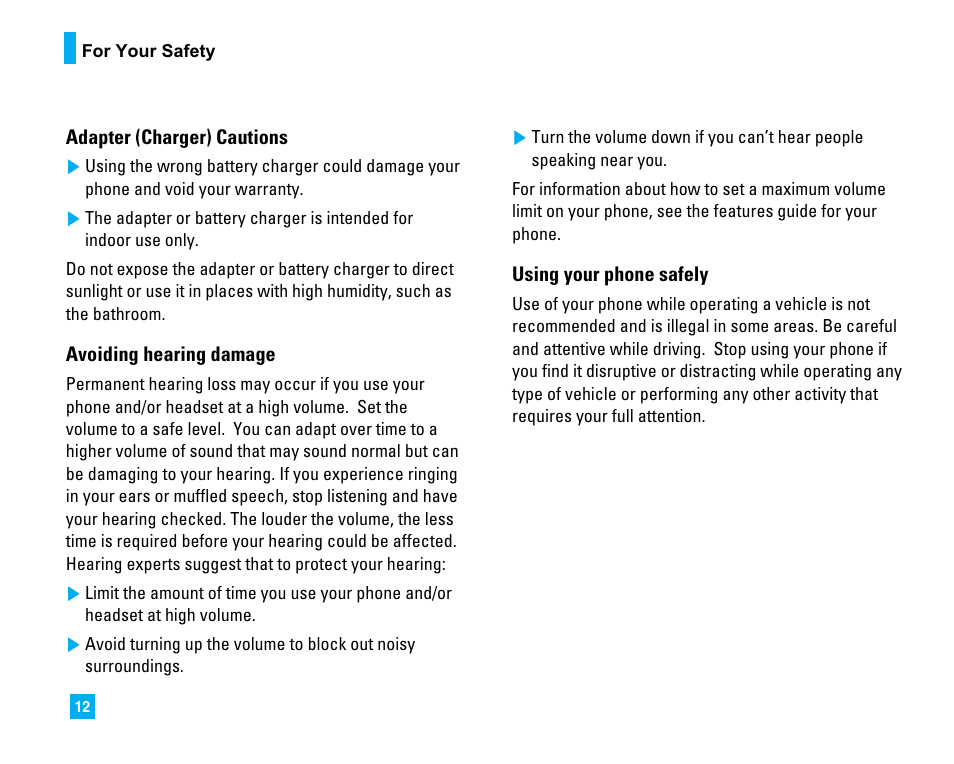 LG LG225 User Manual | Page 16 / 182