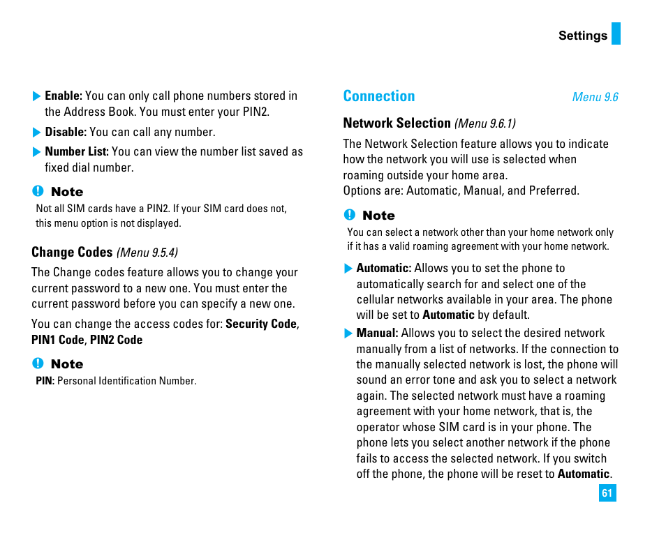 Connection | LG LG225 User Manual | Page 65 / 182