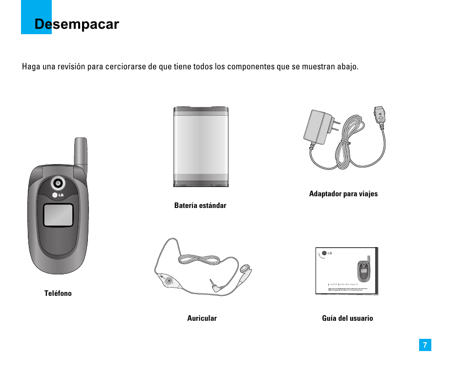 Desempacar | LG LG225 User Manual | Page 97 / 182