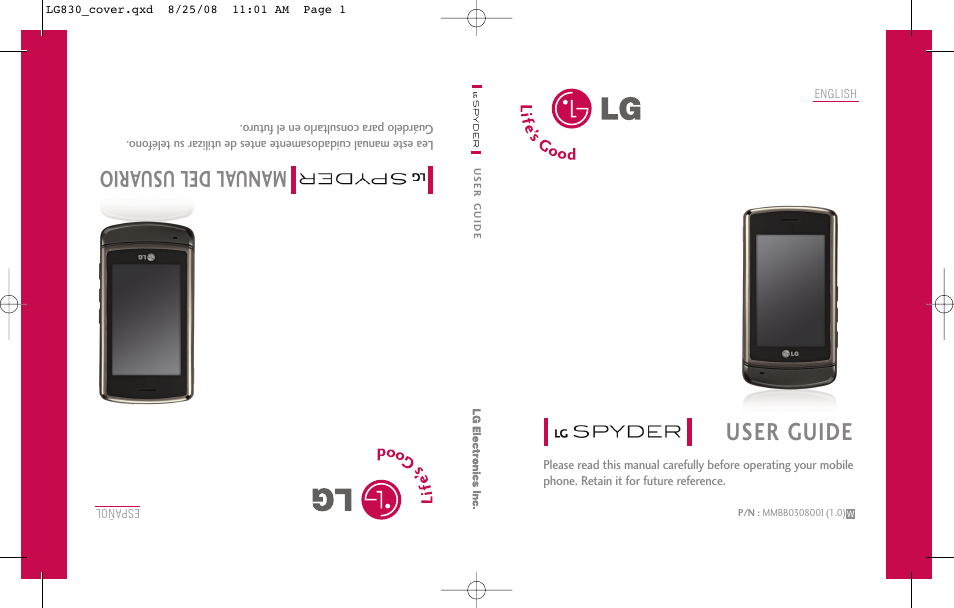 LG LG830 User Manual | 255 pages