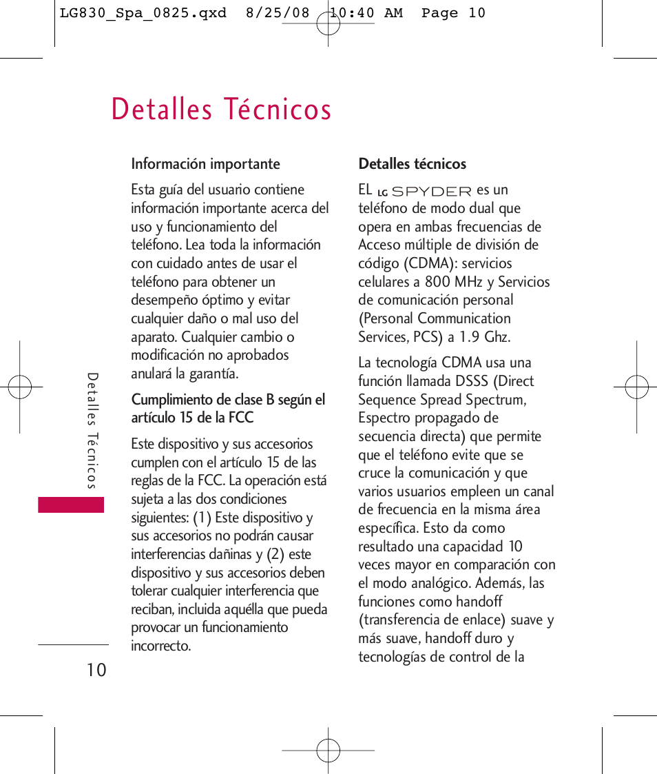 Detalles técnicos | LG LG830 User Manual | Page 137 / 255