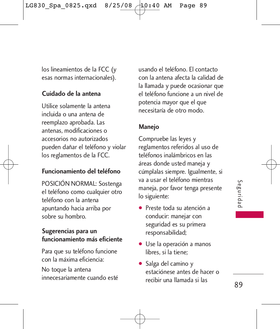 LG LG830 User Manual | Page 216 / 255