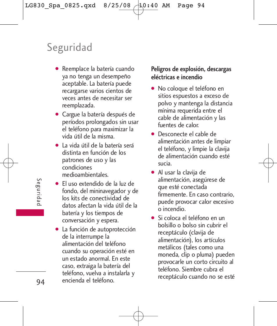 Seguridad | LG LG830 User Manual | Page 221 / 255