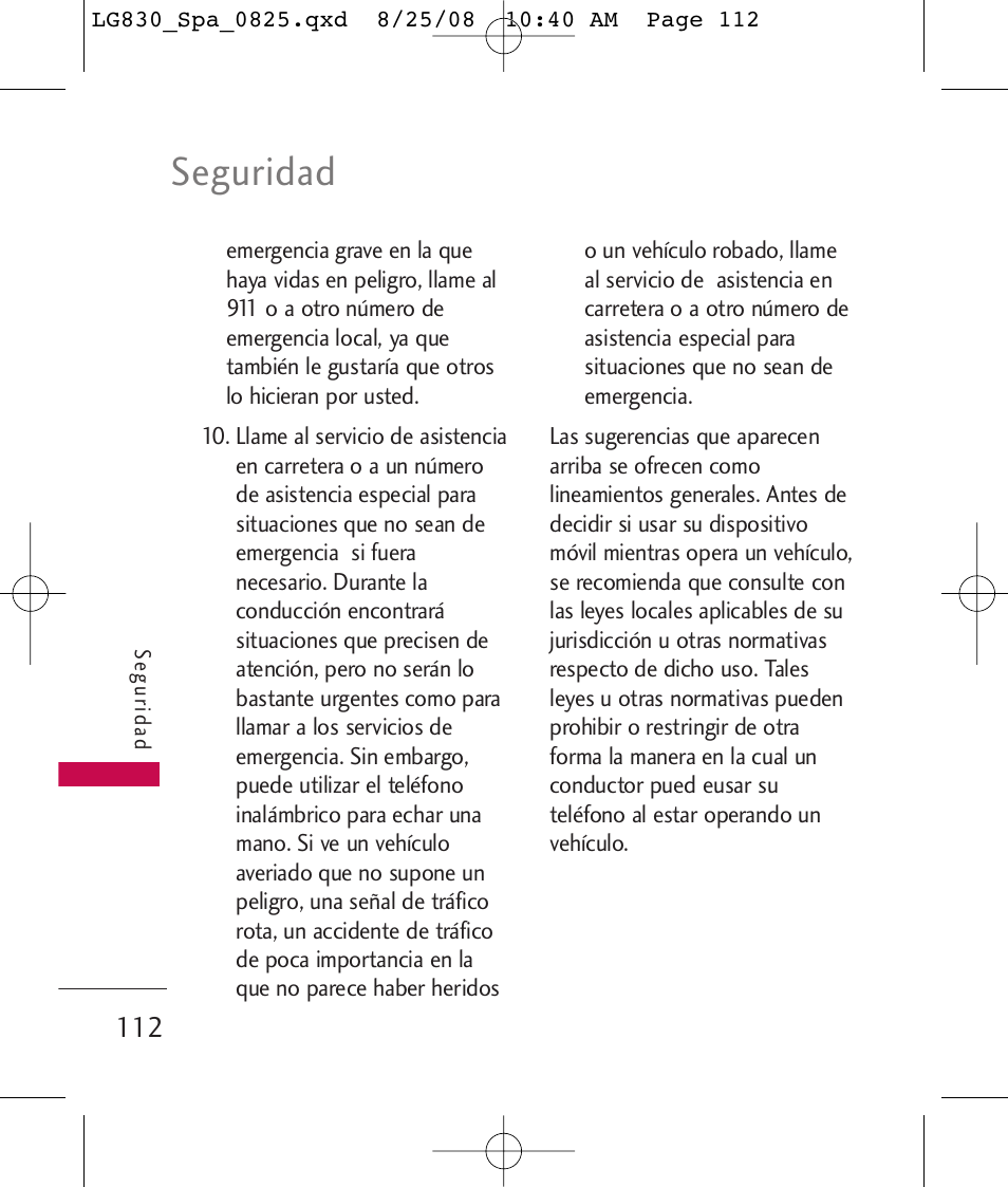 Seguridad | LG LG830 User Manual | Page 239 / 255