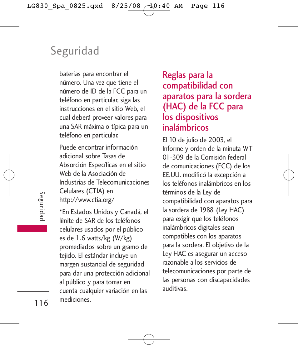 Seguridad | LG LG830 User Manual | Page 243 / 255