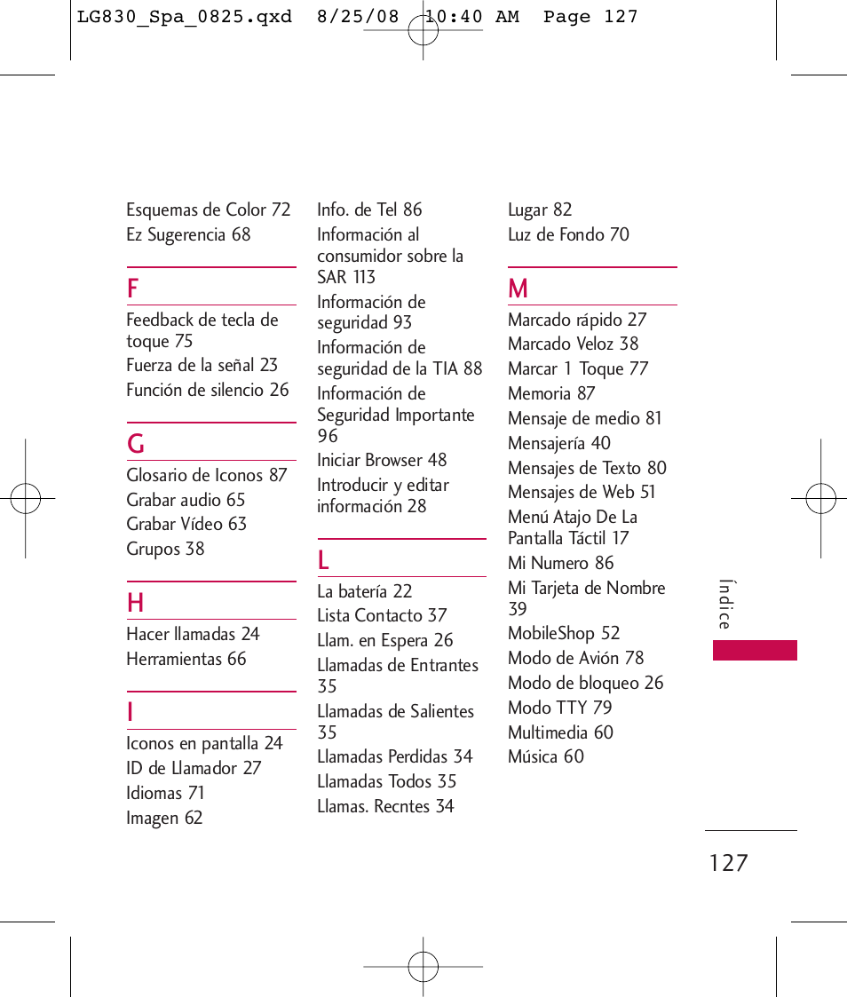 LG LG830 User Manual | Page 254 / 255