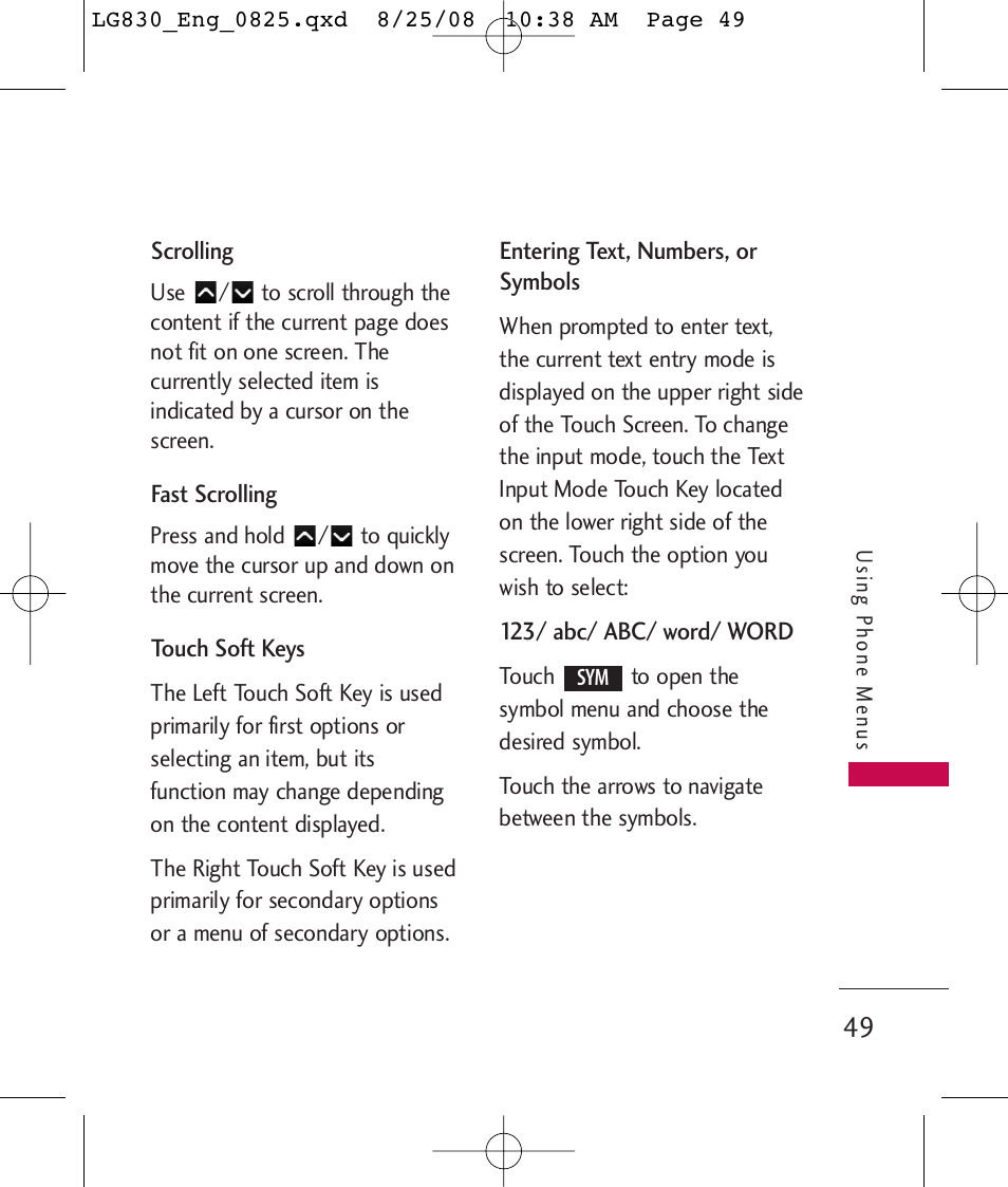 LG LG830 User Manual | Page 51 / 255