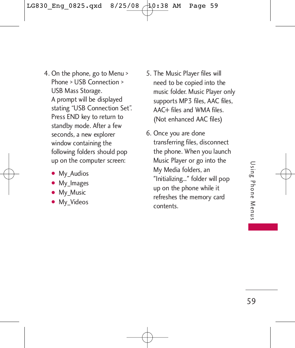 LG LG830 User Manual | Page 61 / 255