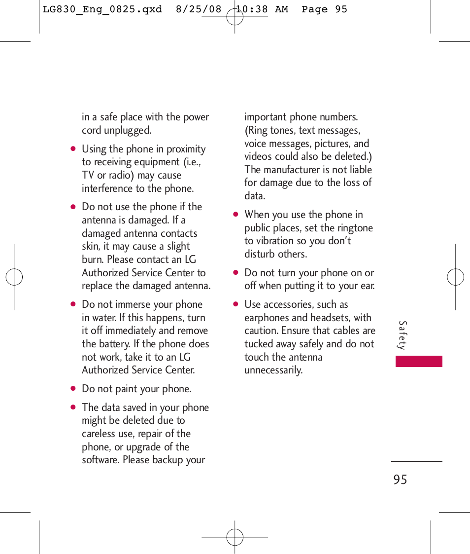 LG LG830 User Manual | Page 97 / 255