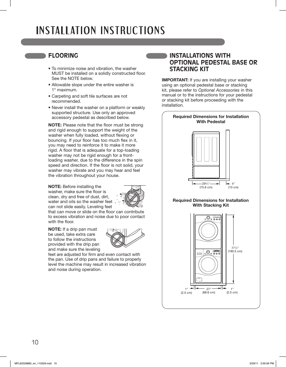 LG WM2550HWCA User Manual | Page 10 / 108