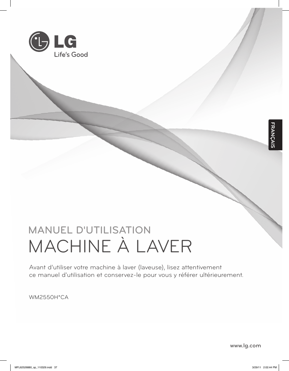 Machine à laver, Manuel d'utilisation | LG WM2550HWCA User Manual | Page 73 / 108