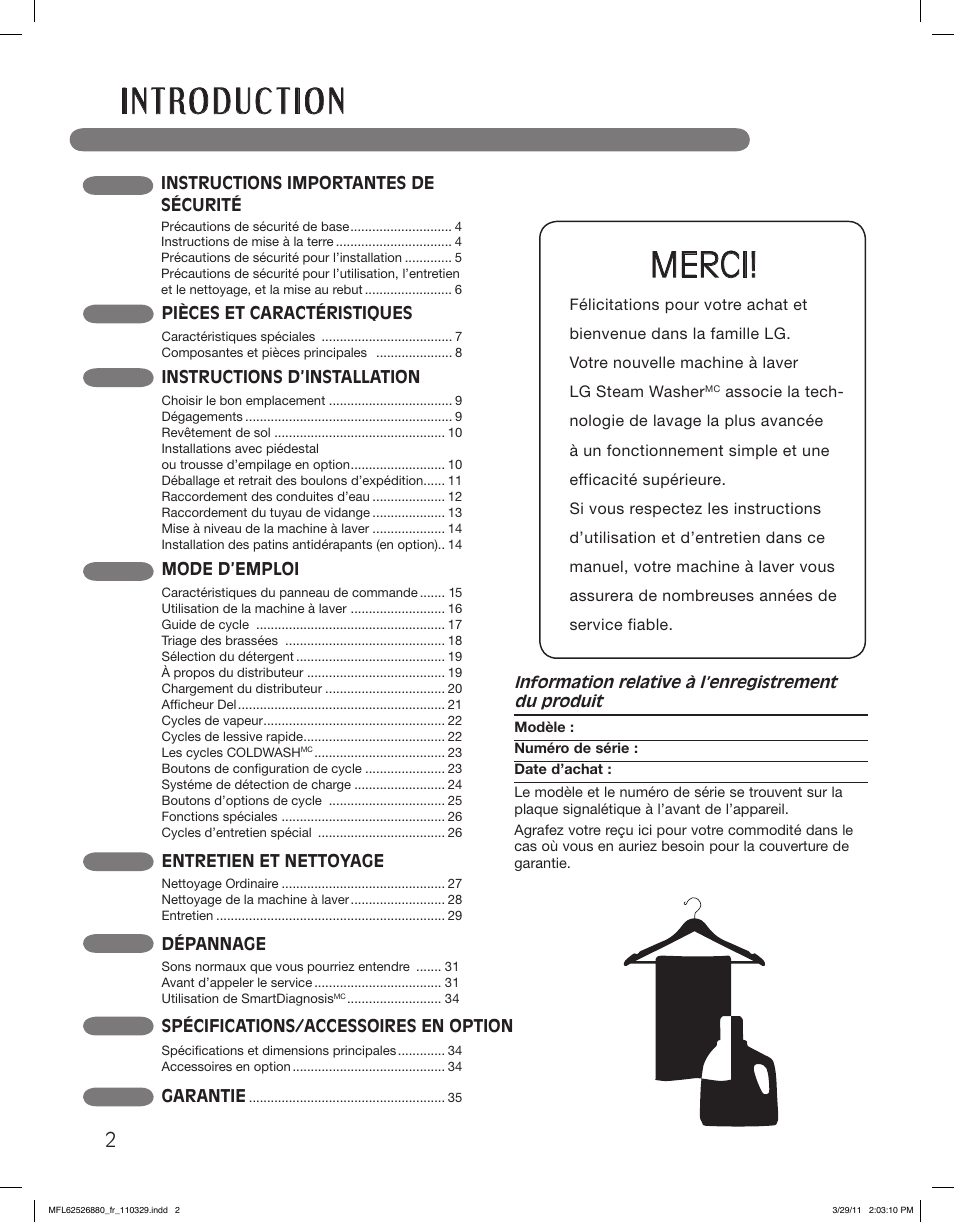 Merci | LG WM2550HWCA User Manual | Page 74 / 108