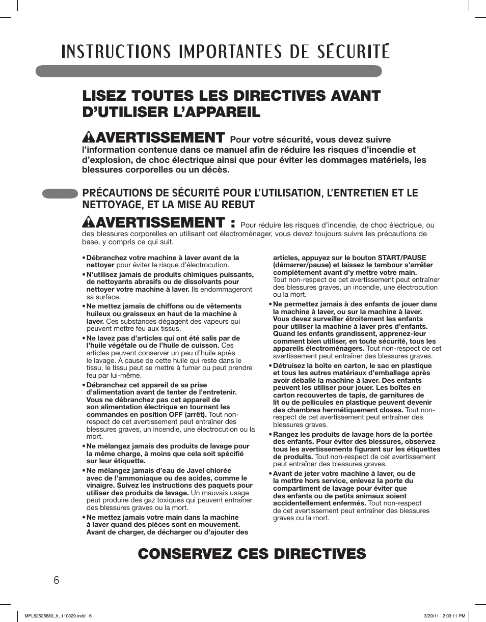 Wavertissement | LG WM2550HWCA User Manual | Page 78 / 108