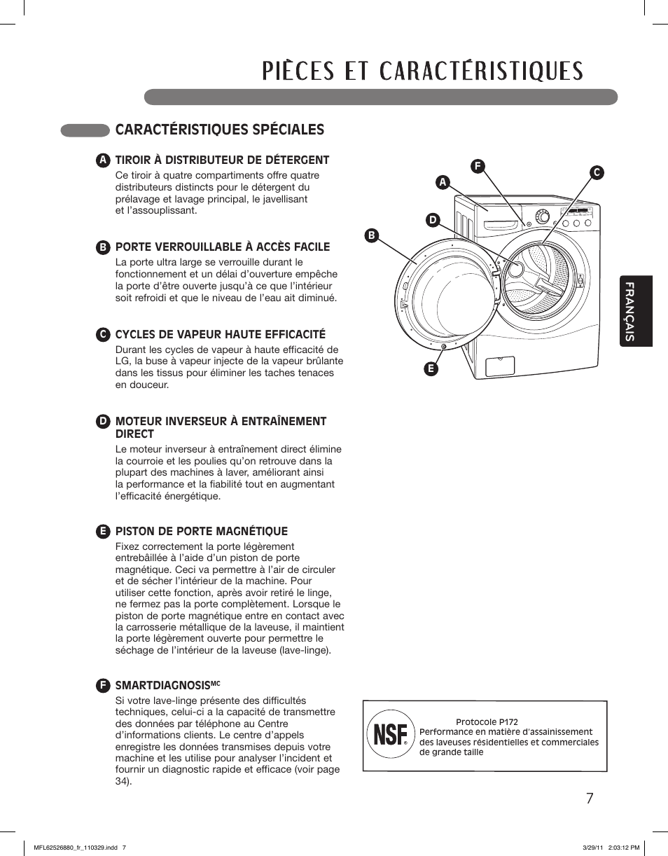 Caractéristiques spéciales | LG WM2550HWCA User Manual | Page 79 / 108