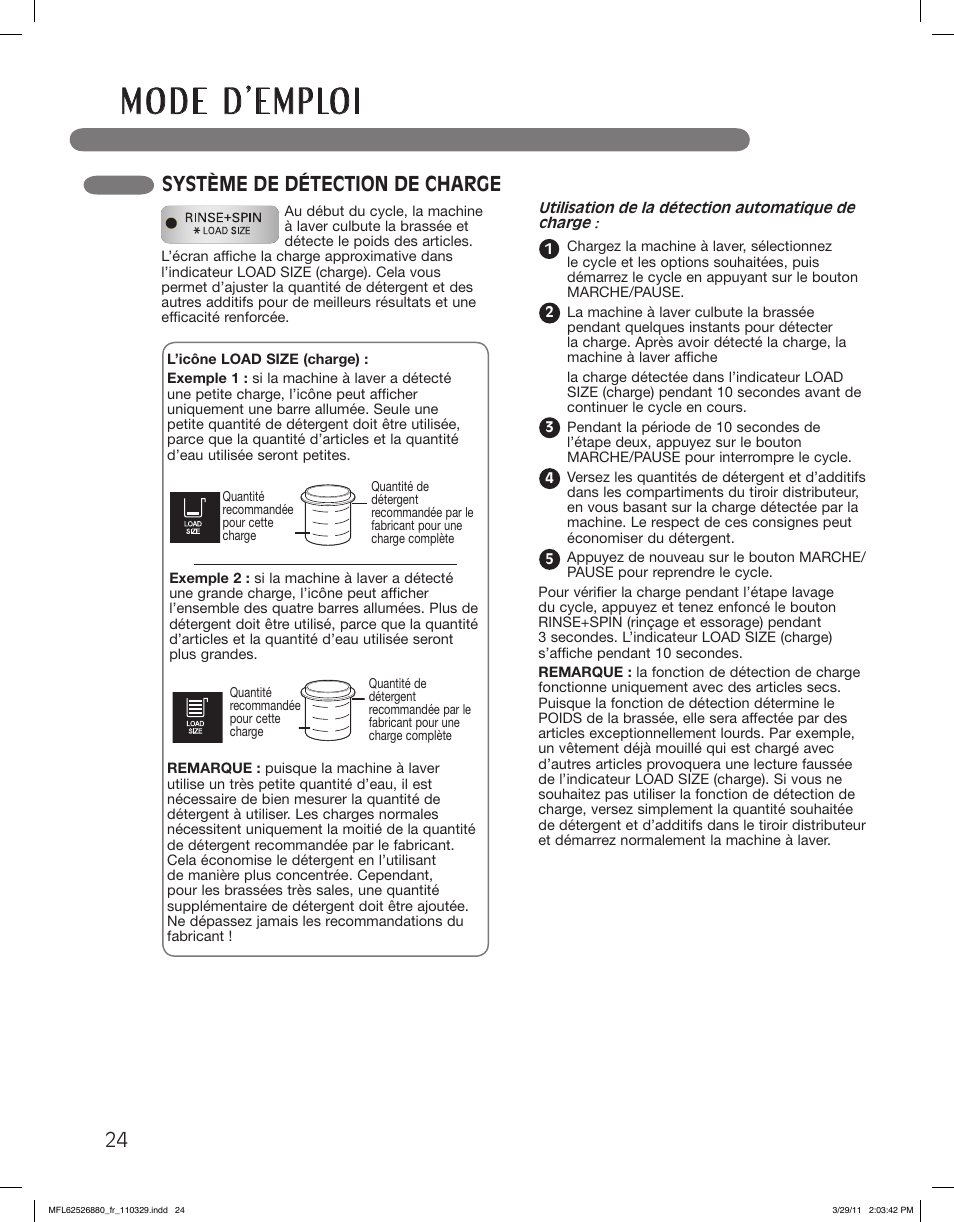 Système de détection de charge | LG WM2550HWCA User Manual | Page 96 / 108