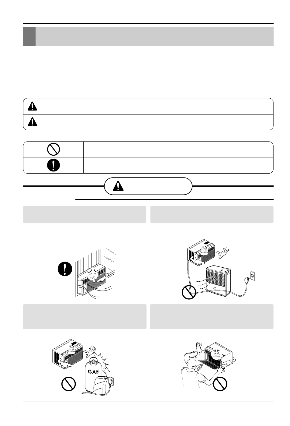 Precauciones de seguridad, Advertencia, Advertencia precaucion | Instalación | LG ZW6500R User Manual | Page 26 / 47