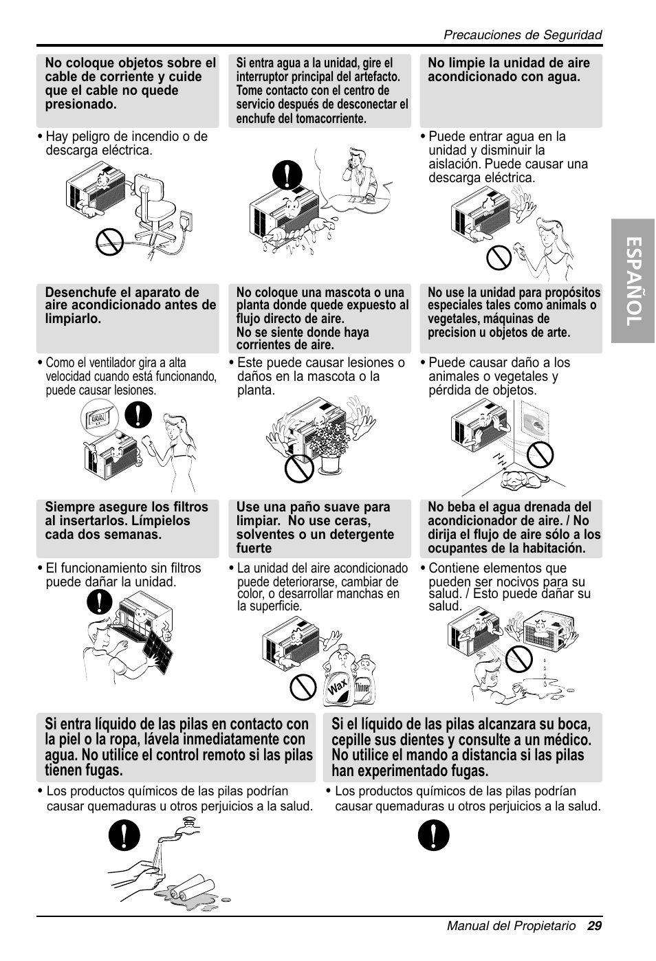 Ap se ñ l o | LG ZW6500R User Manual | Page 29 / 47