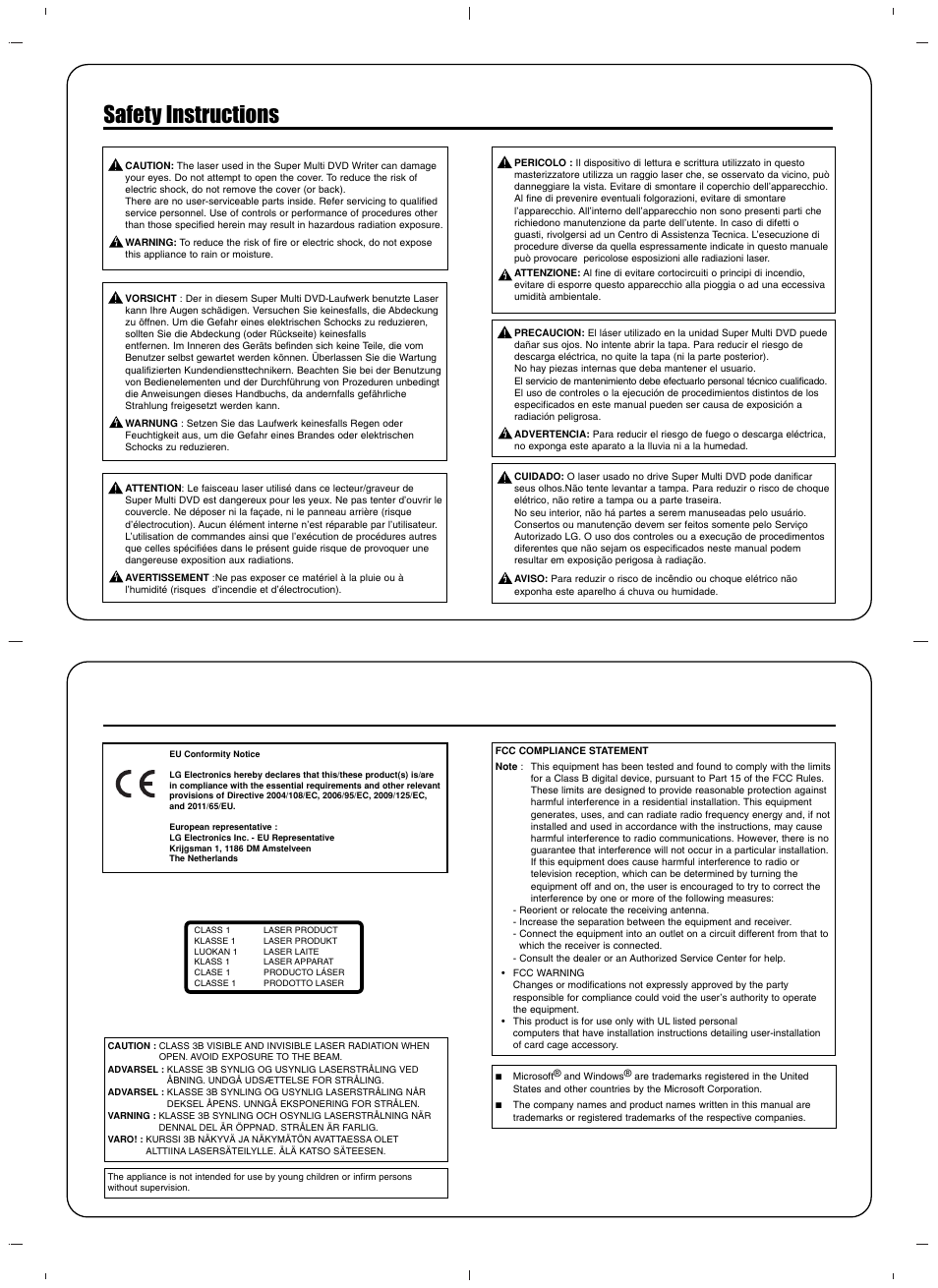 Safety instructions | LG GH24NSB0 User Manual | Page 4 / 4