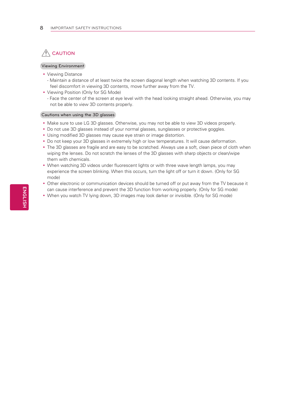 LG 55LM5800 User Manual | Page 8 / 36
