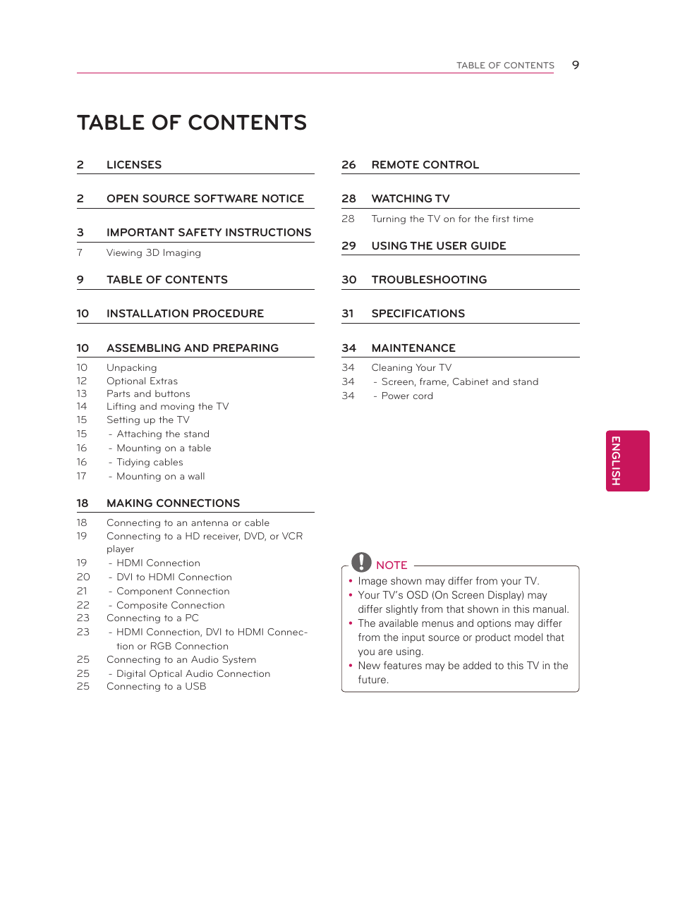 LG 55LM5800 User Manual | Page 9 / 36