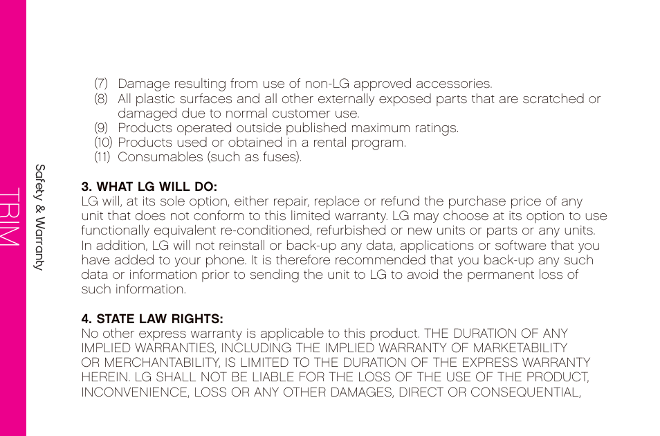 Trim | LG LG272 User Manual | Page 68 / 88