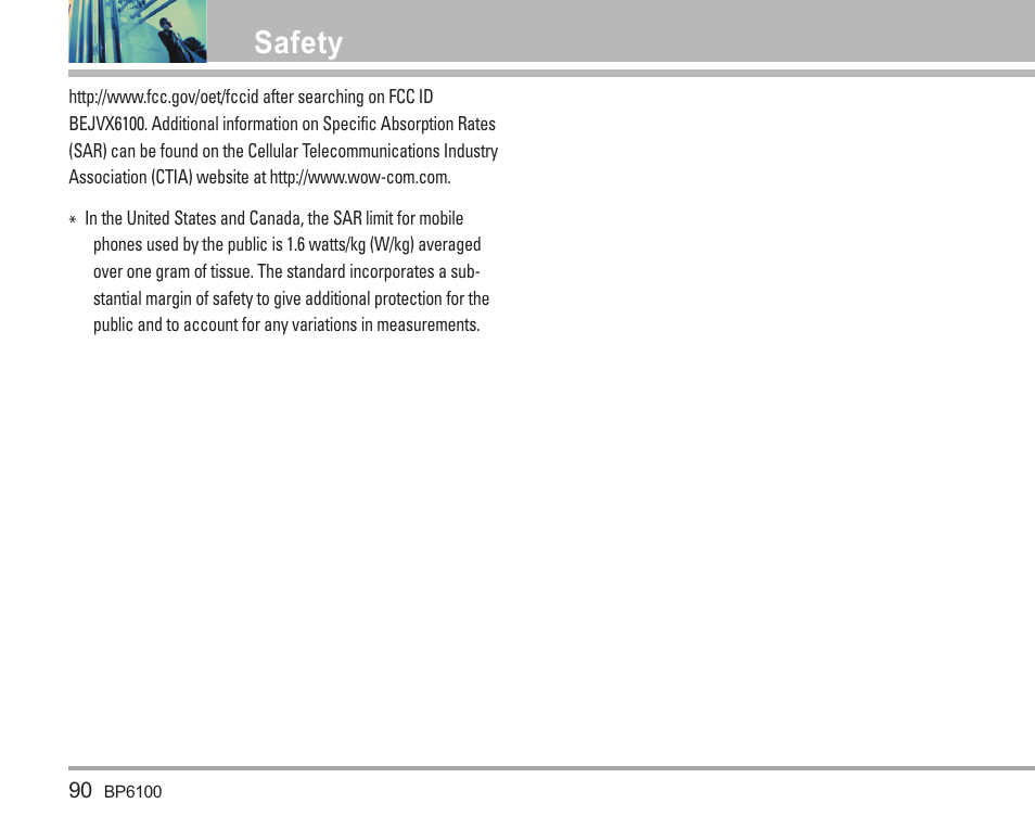 Safety | LG LGBP6100 User Manual | Page 91 / 199