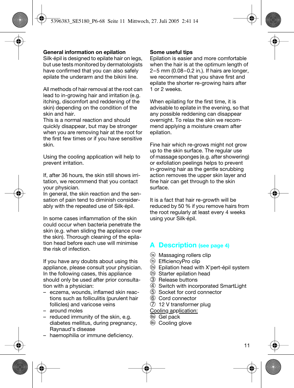 Braun 5280-5396 Silk-épil X'elle EasyStart User Manual | Page 10 / 62