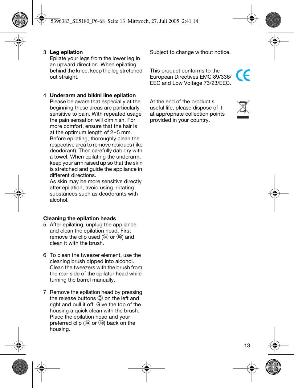 Braun 5280-5396 Silk-épil X'elle EasyStart User Manual | Page 12 / 62