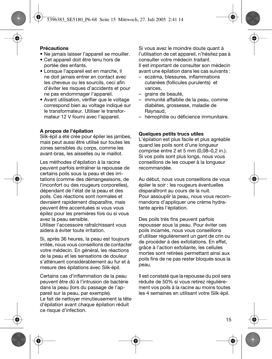 Braun 5280-5396 Silk-épil X'elle EasyStart User Manual | Page 14 / 62