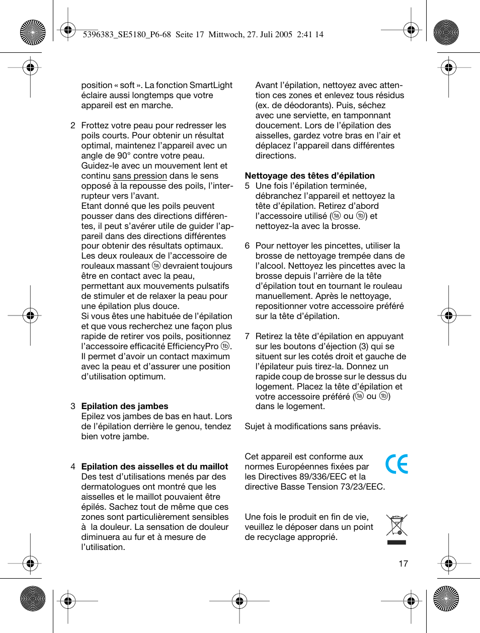Braun 5280-5396 Silk-épil X'elle EasyStart User Manual | Page 16 / 62