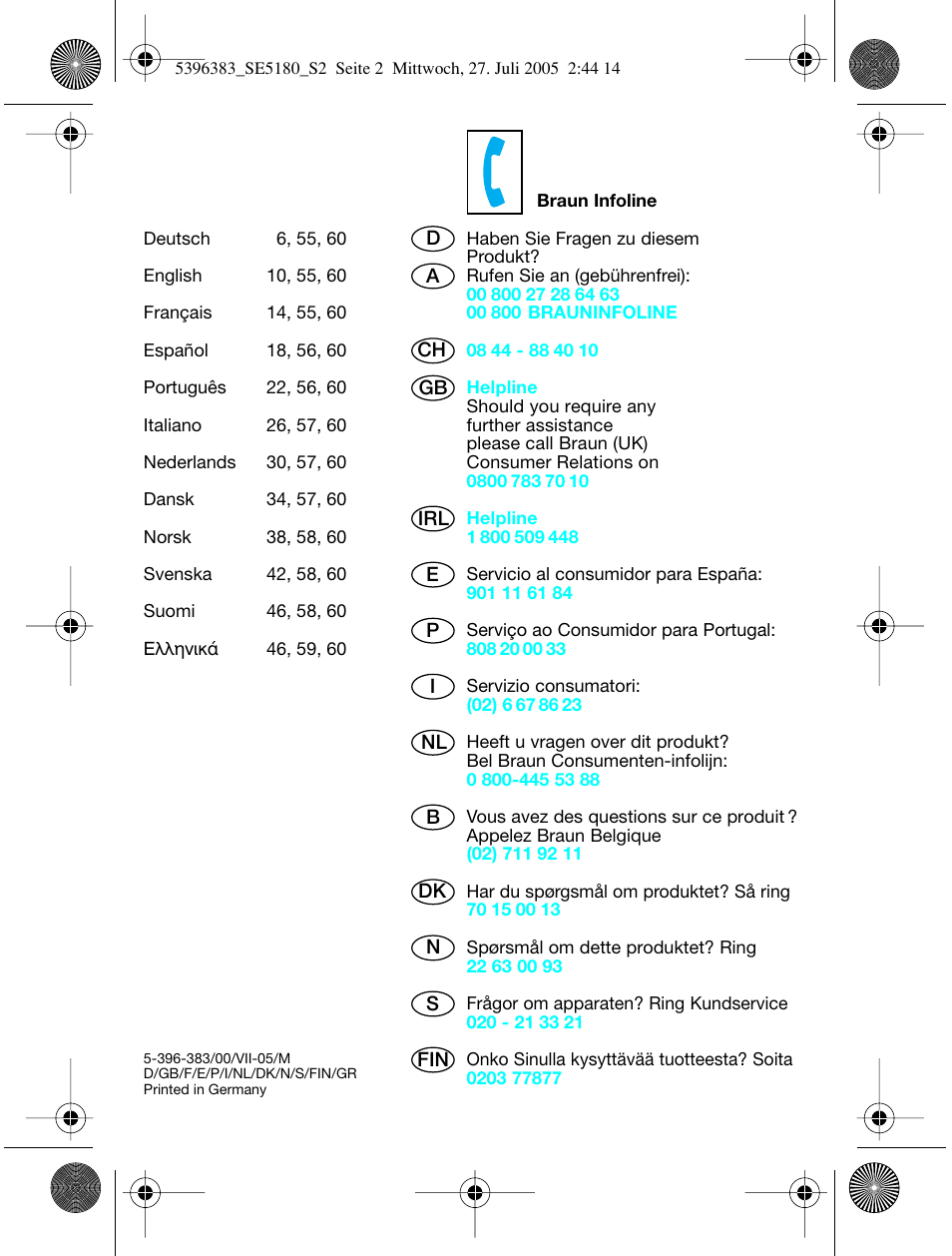Braun 5280-5396 Silk-épil X'elle EasyStart User Manual | Page 2 / 62