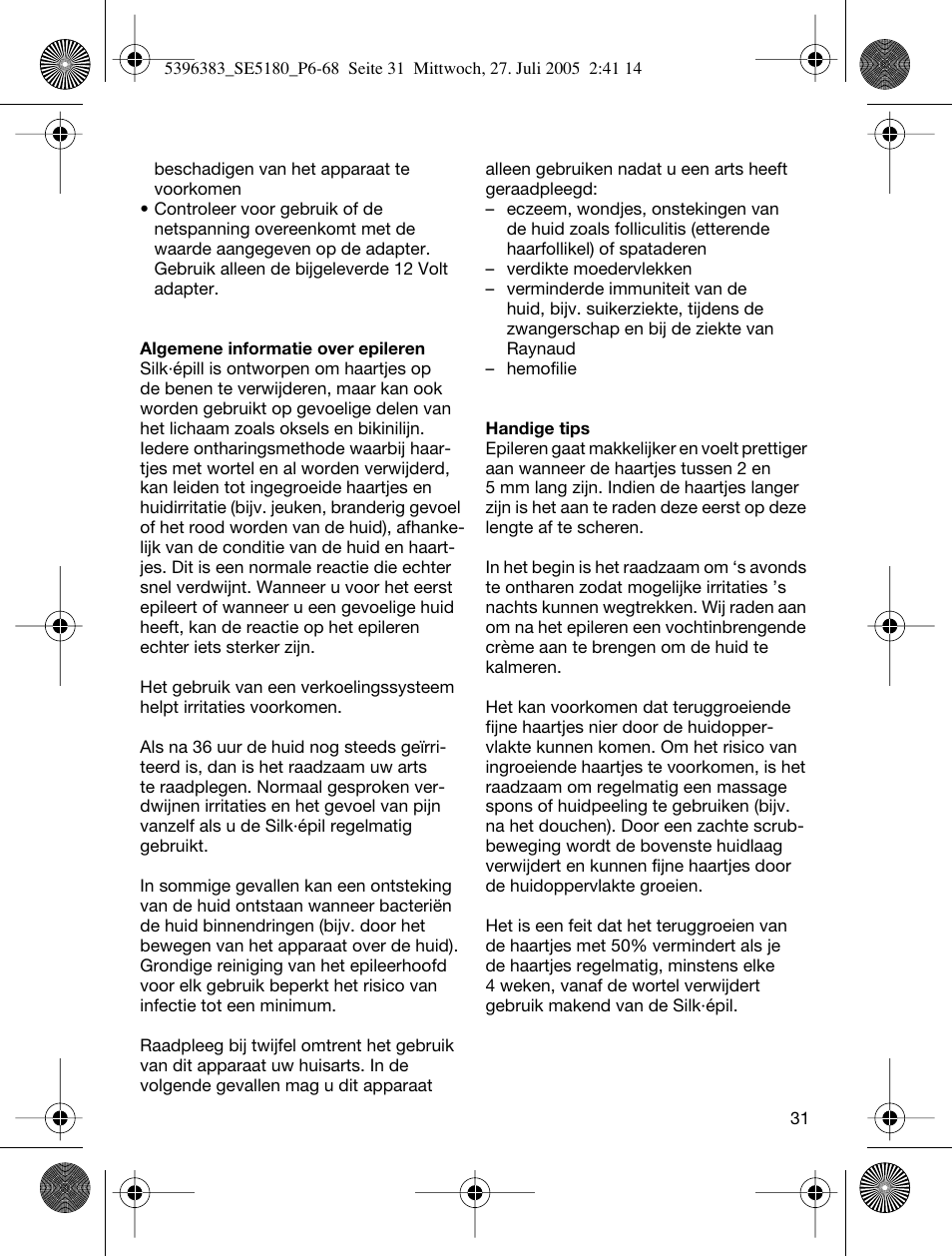Braun 5280-5396 Silk-épil X'elle EasyStart User Manual | Page 30 / 62