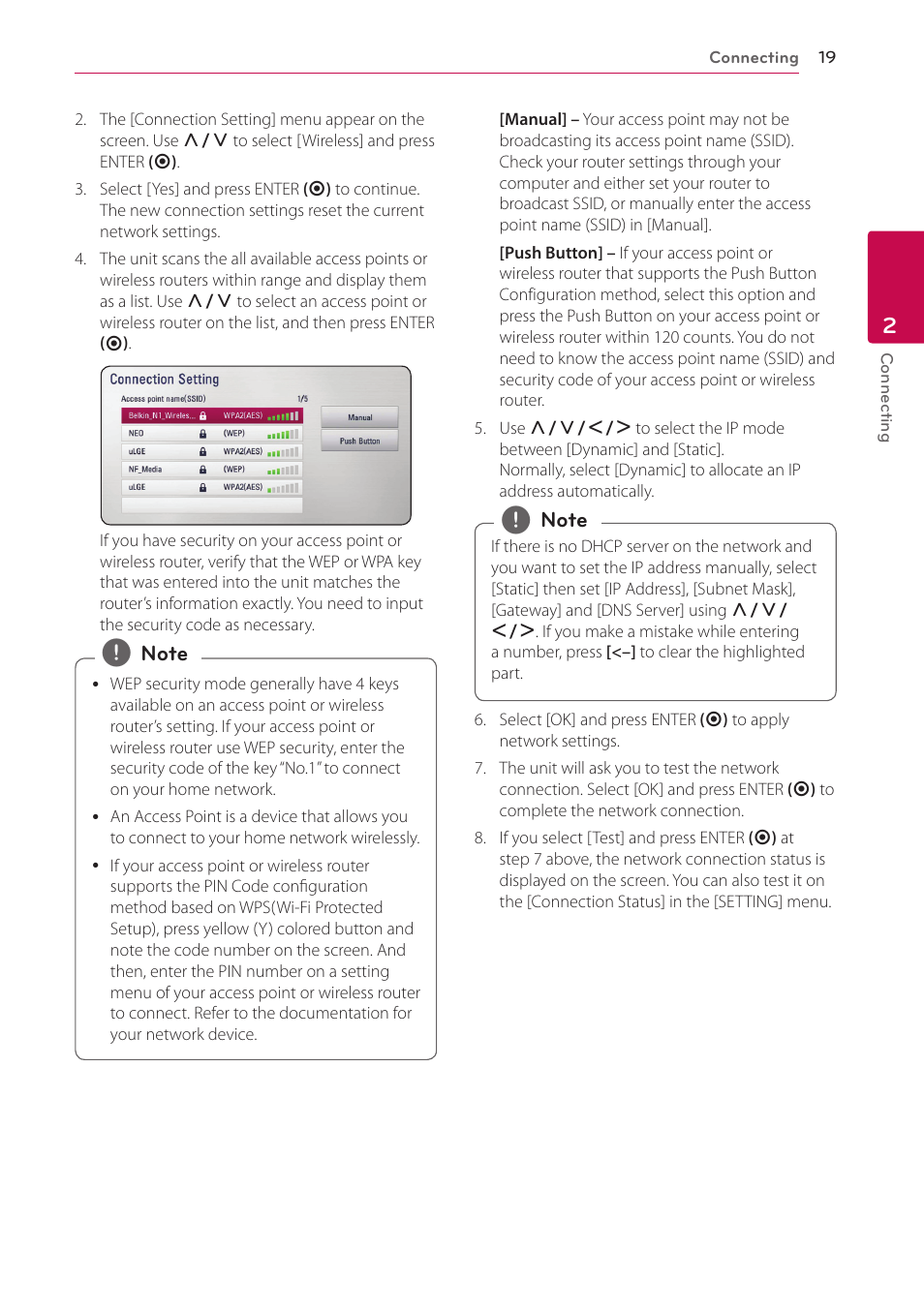 LG SP520 User Manual | Page 19 / 43