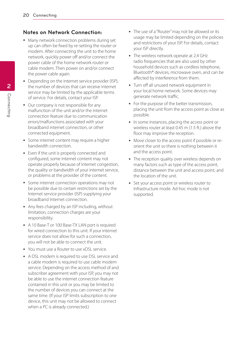 LG SP520 User Manual | Page 20 / 43