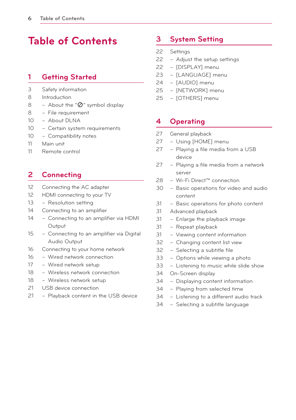 LG SP520 User Manual | Page 6 / 43