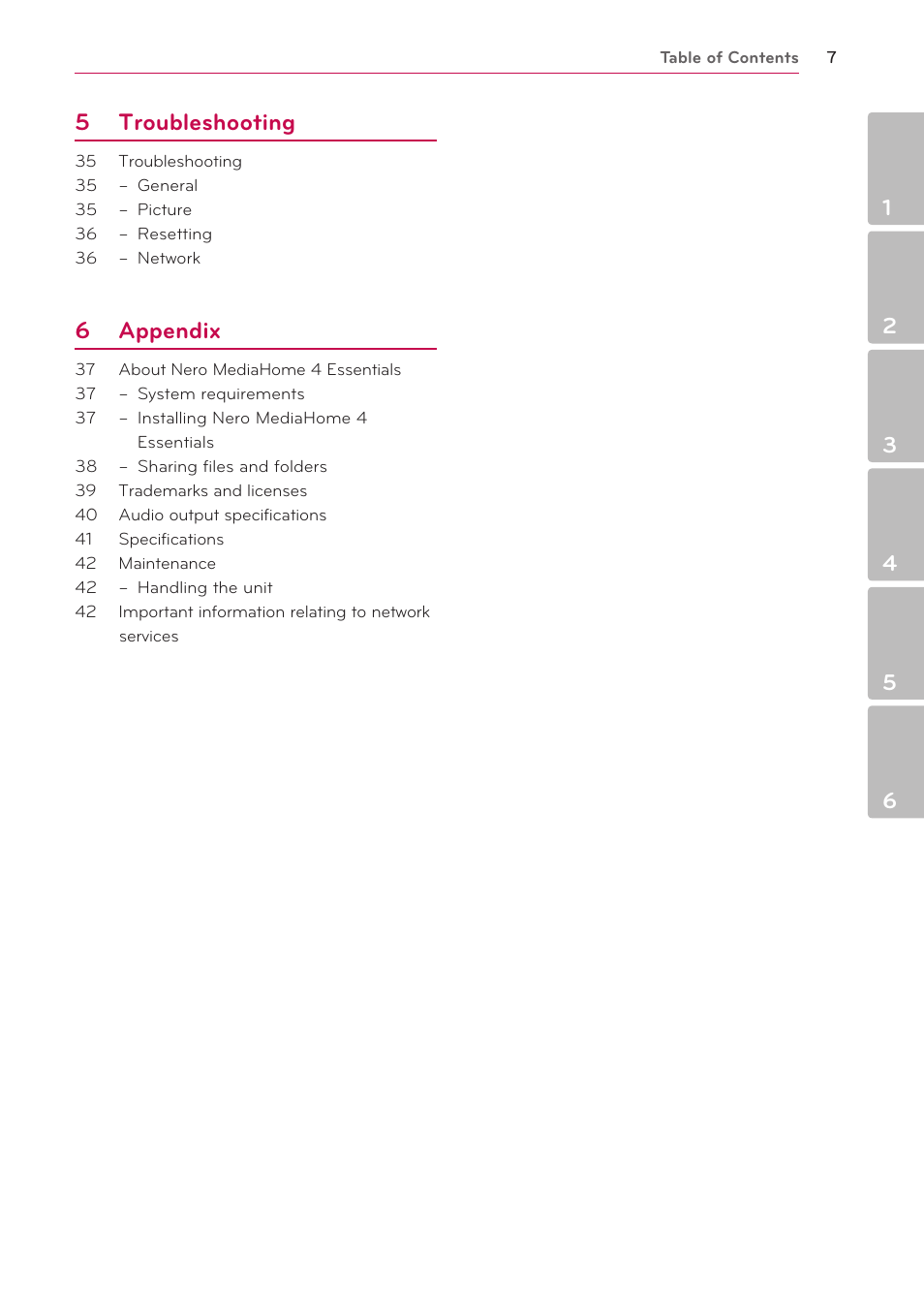 LG SP520 User Manual | Page 7 / 43