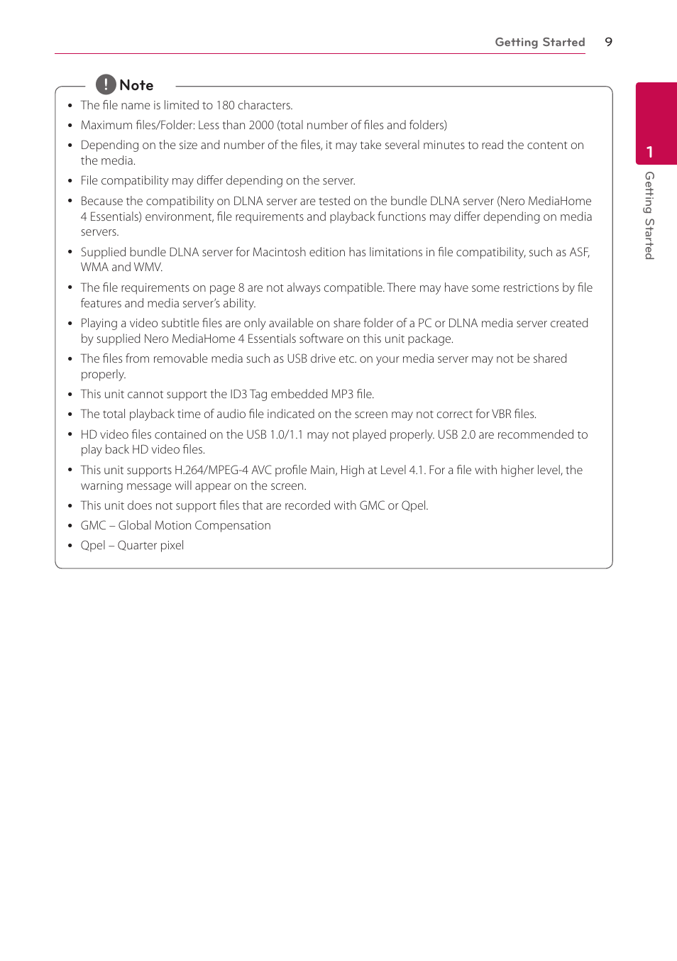 LG SP520 User Manual | Page 9 / 43