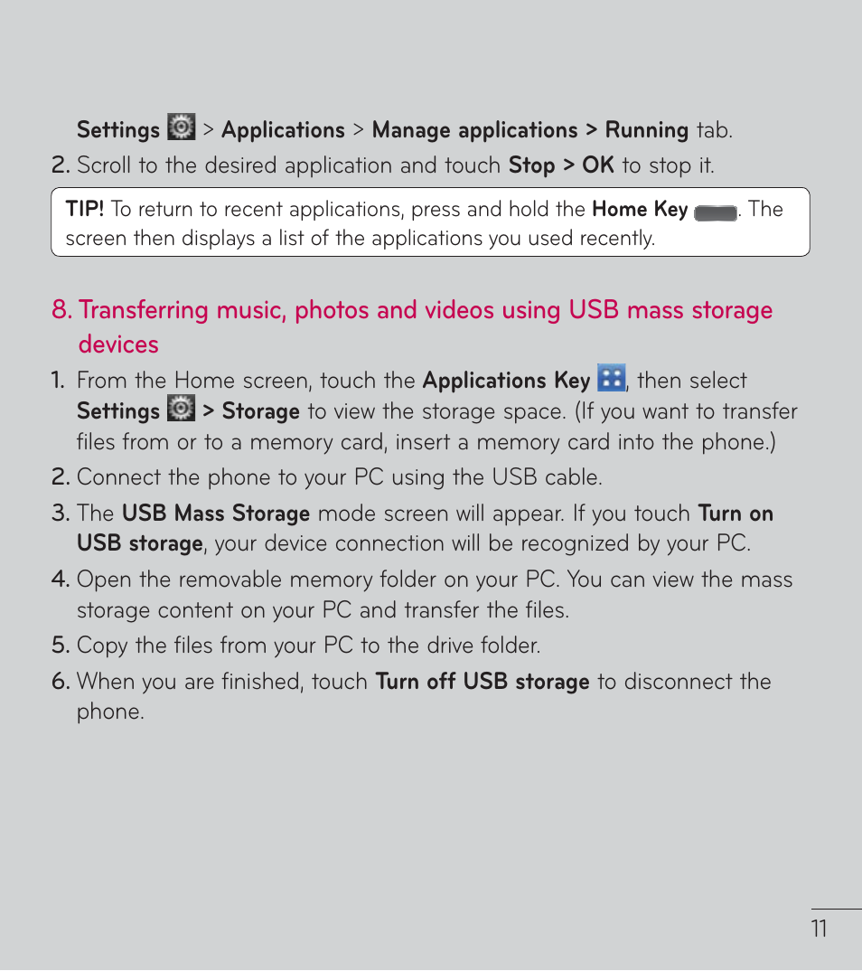 LG LGL38C User Manual | Page 12 / 180