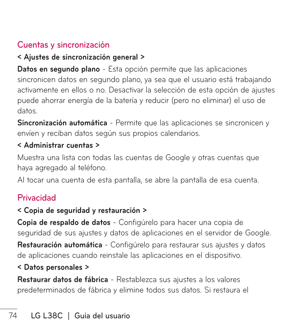 LG LGL38C User Manual | Page 161 / 180