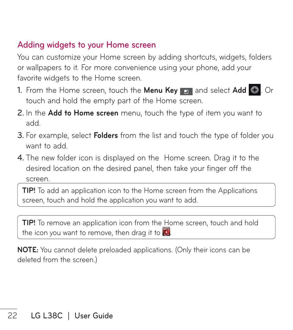 LG LGL38C User Manual | Page 23 / 180